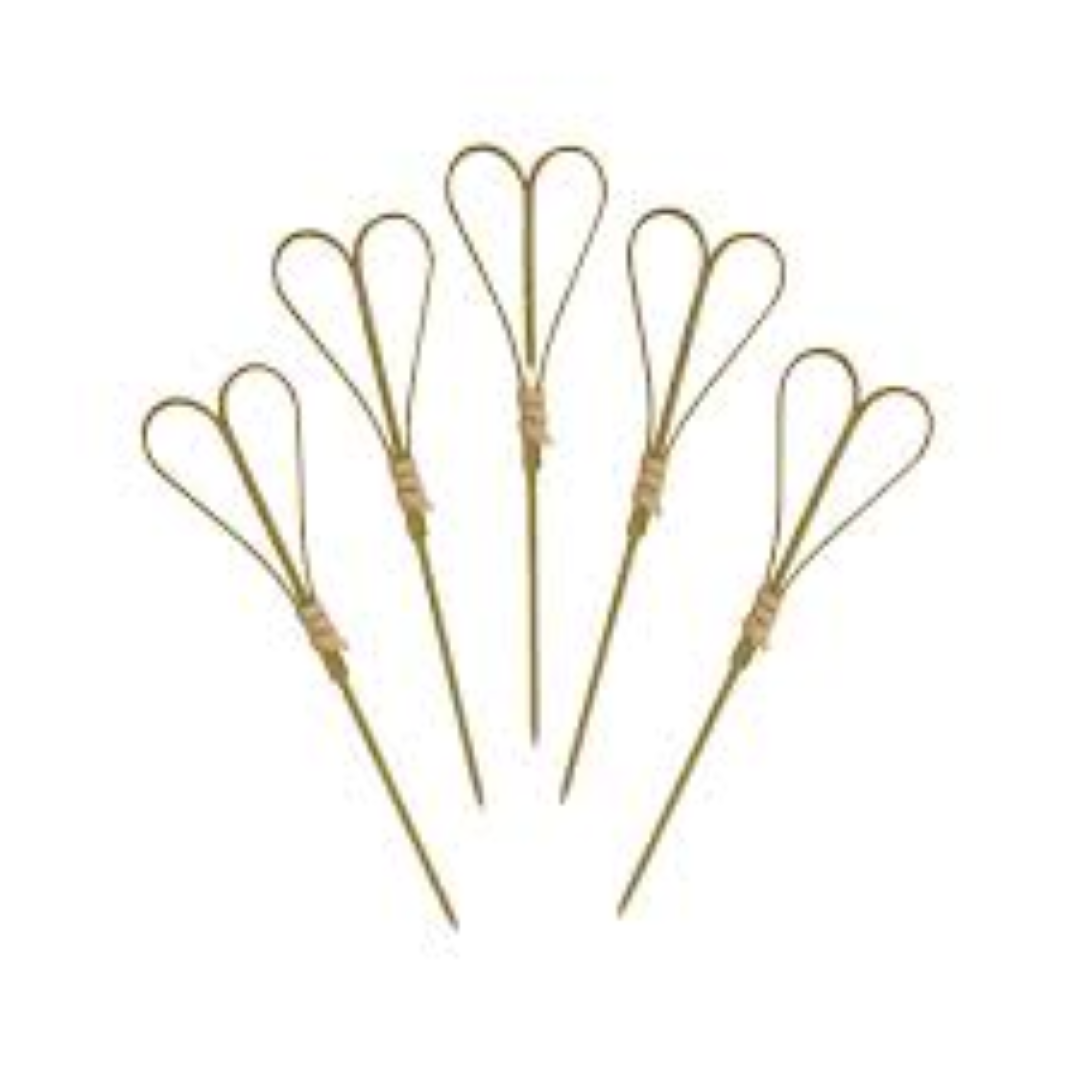 ECSTACY 9CM HEART BAMBOO PICKS 25S